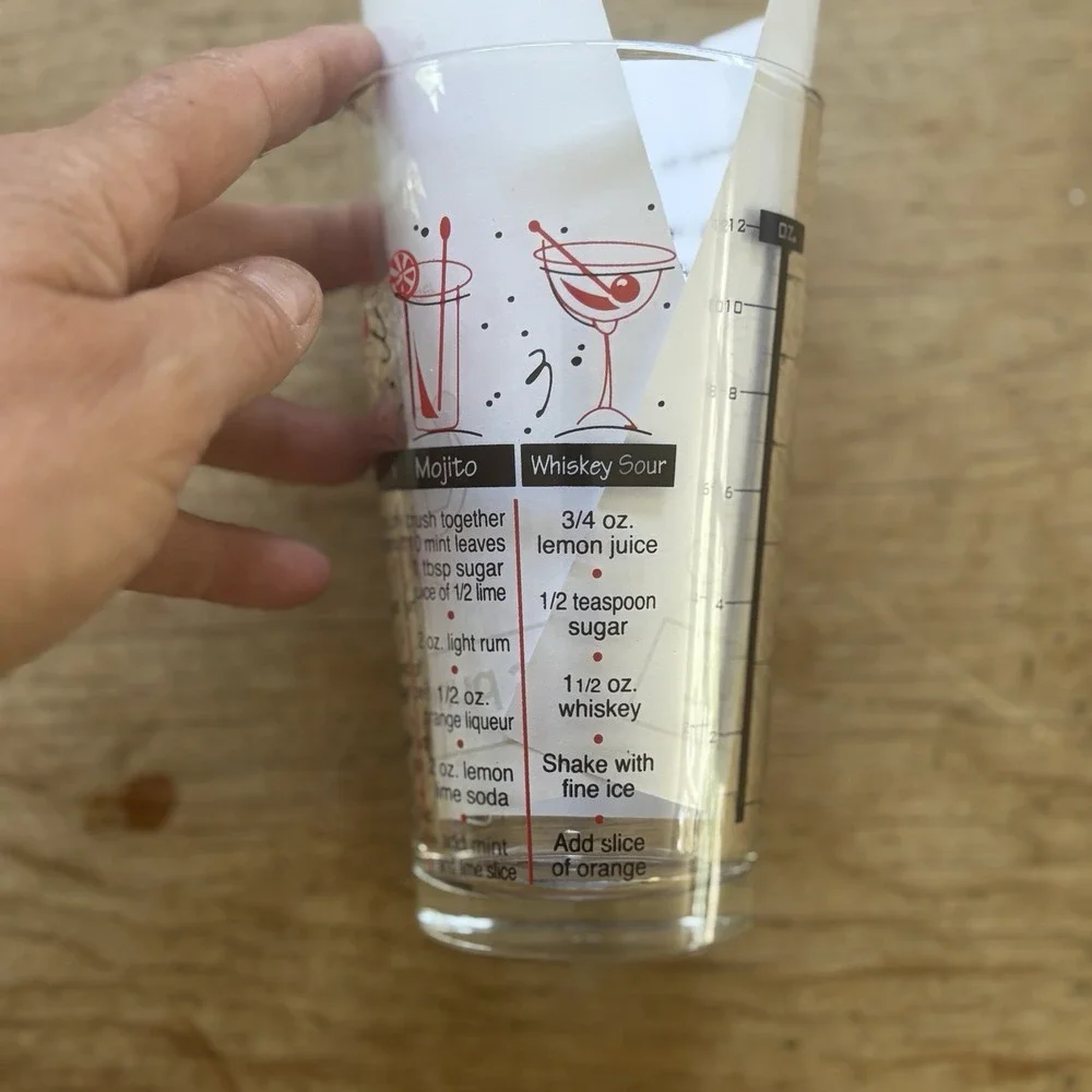 Bartender MIXED‎ DRINK Cocktail RECIPE Bartenders Pint Glass - 12 ounce